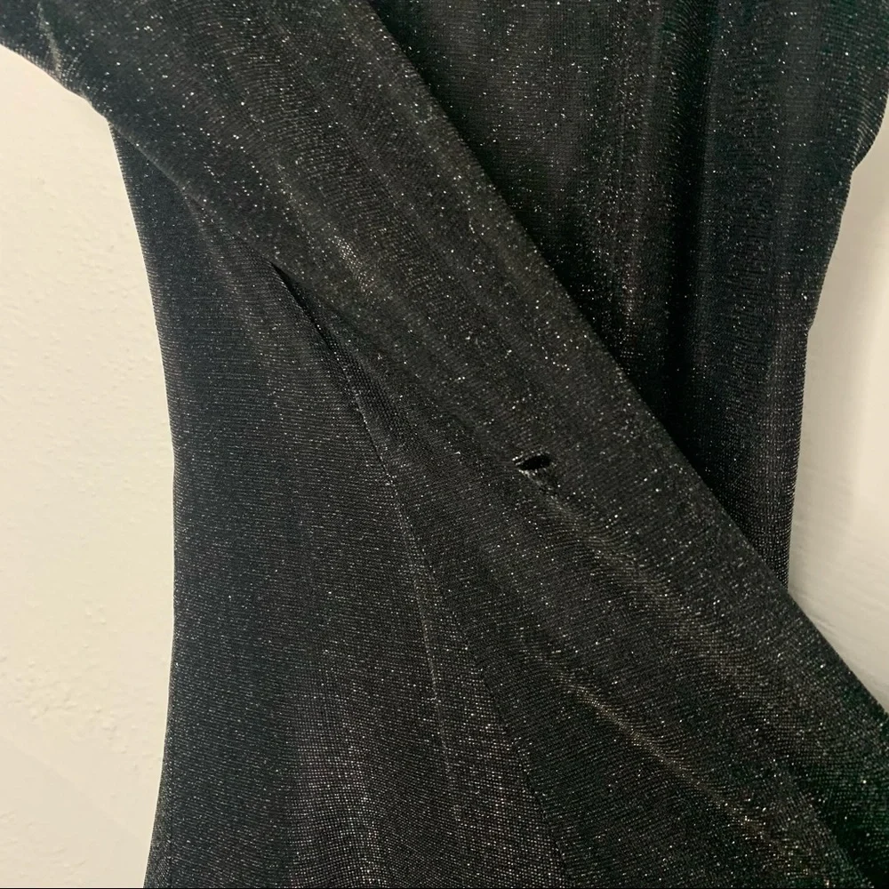Maurices | Black/Silver Metallic Fitted Party Dress - Small - Picture 6 of 10